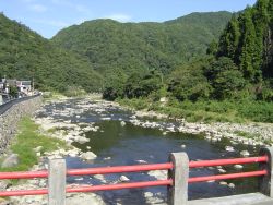 宝塚市　武田尾　温泉入口橋より東側を望む